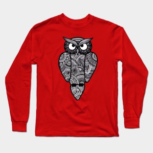 Owl (red background) Long Sleeve T-Shirt